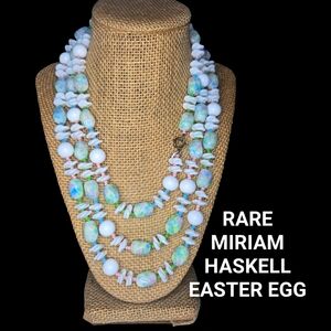 Miriam Haskell Easter Egg Milkglass Necklace